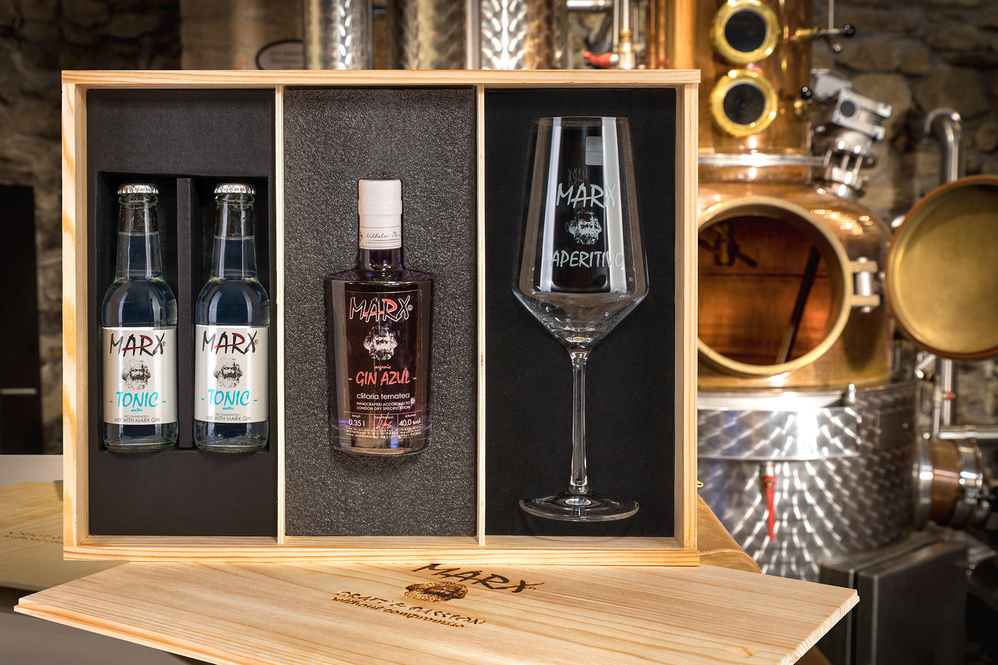 Marx - Azul Bio Gin Geschenkbox mit Glas