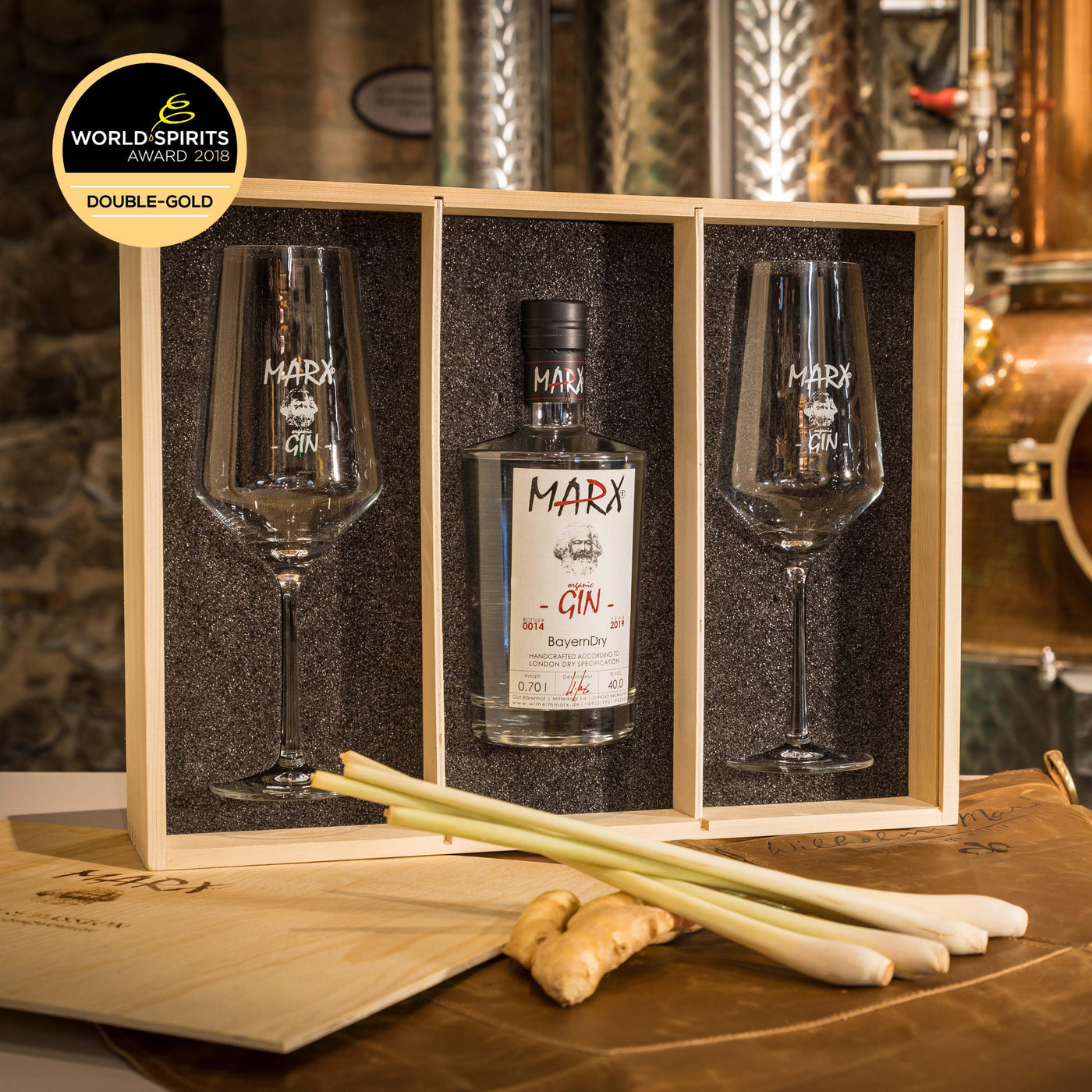 Gin Bayern Dry Box mit 2 Aperitivo Gläsern & Geschenkbox